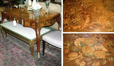 Lot 377 - Louis XV Style Marquetry Inlaid Burl-Wood...