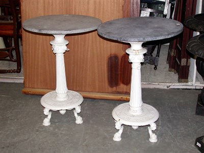Lot 284 - Pair of Marble Top Painted Metal Side Tables