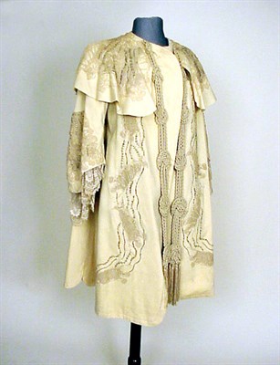 Lot 6 - Worth Art Nouveau Wool Cloth Coat French,...