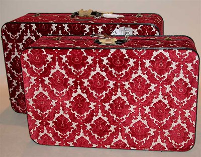 Lot 525 - Set of Cut Velvet Luggage American, 1960s Two...