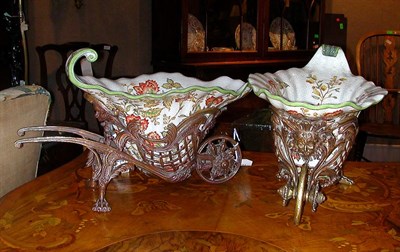Lot 380 - Pair of Gilt-Metal and Porcelain...
