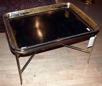 Lot 562 - Victorian Gilt Decorated Papier Mache Tray on...