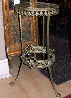 Lot 431 - Art Nouveau Bronze Gueridon With a green onyx...
