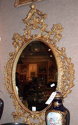 Lot 620 - Pair of Chippendale Style Gilt-Wood Oval...