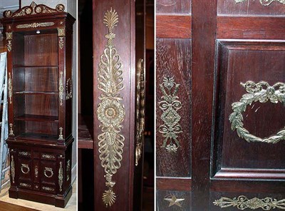 Lot 281 - Empire Style Gilt-Brass Mounted Mahogany Bookcase
