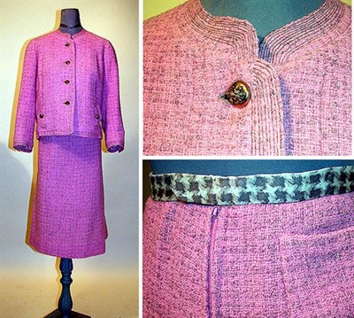 Lot 83 - Chanel Pink Tweed Suit French, 1960s Flecked...