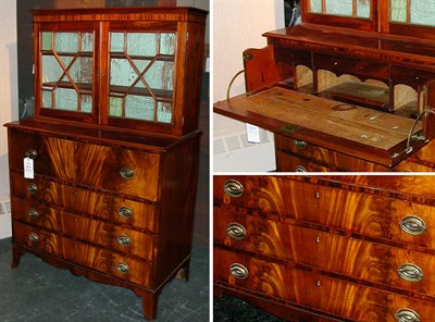 Lot 193 - Federal Mahogany Desk and Bookcase Early 19th...