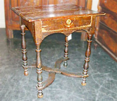 Lot 427 - William and Mary Oak Single-Drawer Table...