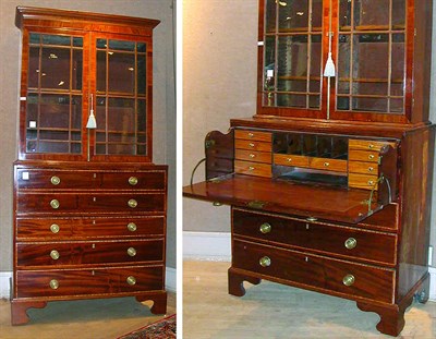 Lot 291 - Federal Inlaid Mahogany Butler's Desk Early...