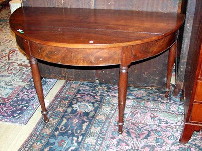 Lot 116 - Pair of Late Federal Mahogany Demilune Tables...