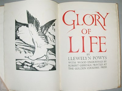 Lot 26 - [GOLDEN COCKEREL PRESS] POWYS, LLEWELYN Glory...