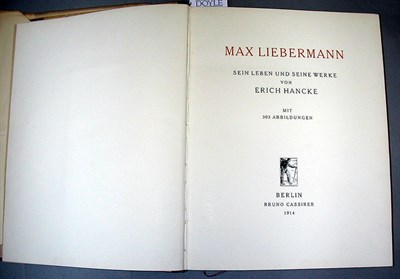Lot 28 - HANCKE, ERICH MAX LIEBERMANN. SEIN LEBEN UND...