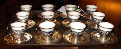 Lot 420 - Set of Twelve Sterling Silver Demitasse Cups...