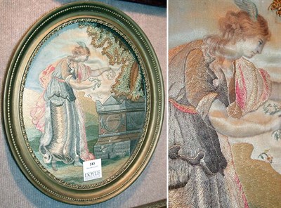 Lot 513 - English Silk Needlework Depicting...