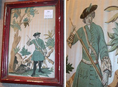 Lot 511 - English Silk Needlework Depicting a hunter.