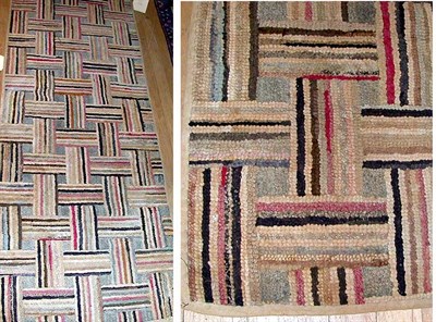 Lot 449 - Hooked Rug In a multicolored basket weave...