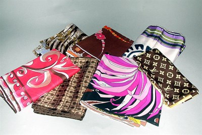 Lot 260 - Group of Pucci, Vuitton and Other Scarves...