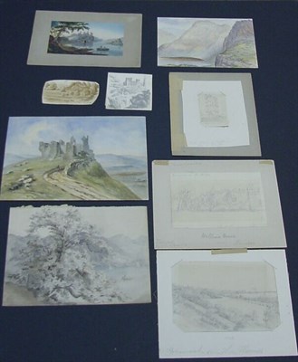 Lot 40 - Group of Nine Unframed British Watercolors and...