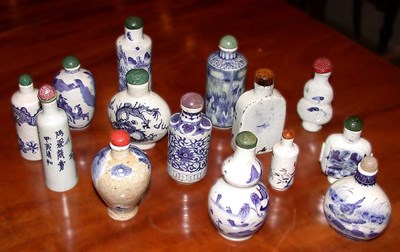 Lot 495 - Group of Fourteen Chinese Blue and White...