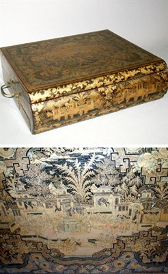 Lot 353 - Chinese Export Lacquered Work Lap Desk Height...