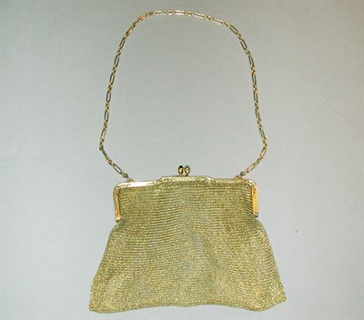 Lot 359 - Tiffany 14 Kt. Gold Mesh Bag Early 20th...