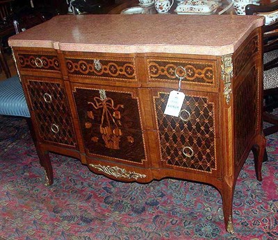 Lot 363 - Louis XV Style Gilt-Bronze Mounted Marquetry...