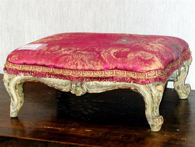 Lot 220 - Louis XV Cream Painted Footstool Mid 18th...