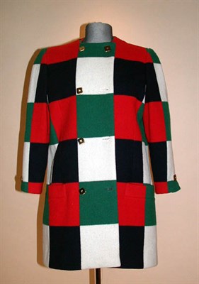 Lot 203 - Bill Blass Checkerboard Wool Coat American,...