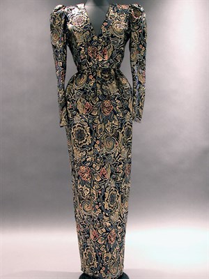 Lot 213 - Metallic Brocade Evening Gown French, 1980s...