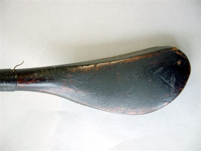 Lot 41 - A McEwan brassie/spoon in brown stained beech.