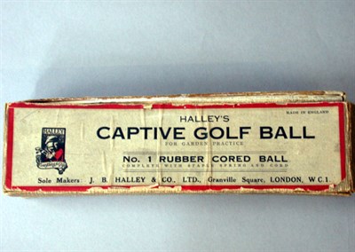 Lot 73 - A Halley's Captive golf ball box with mesh...
