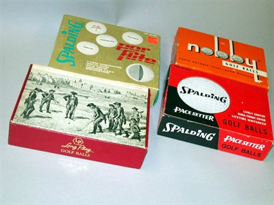 Lot 97 - A 12 box of Long Play balls in Paton print...