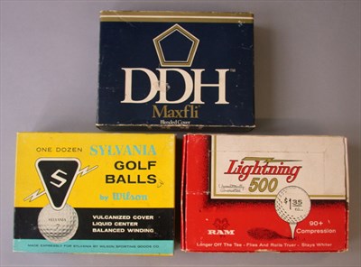 Lot 103 - A boxed dozen Lightning 500 balls; a boxed...