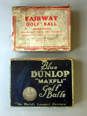 Lot 111 - A Dunlop Blue Maxfli 12 box; and a Fairway 12...