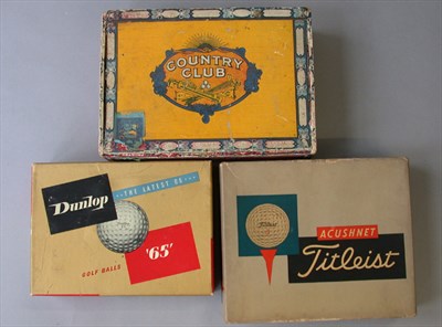 Lot 123 - A Country Club cigar box with four balls misc.;...