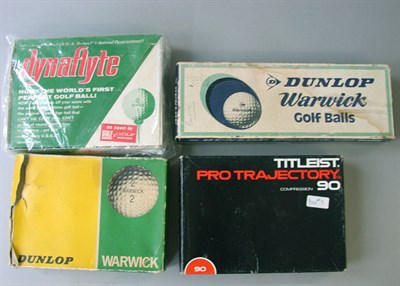 Lot 124 - A boxed dozen Dunlop Warwick balls (long box);...