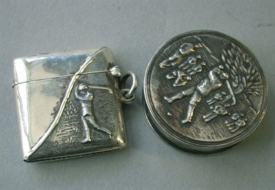 Lot 311 - A sterling silver miniature vesta case, the...