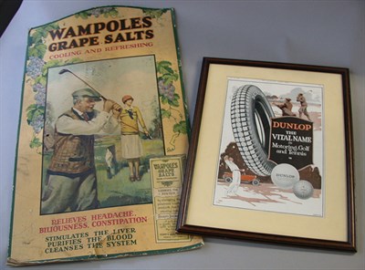 Lot 394 - A Wampoles advertising board with illustration...