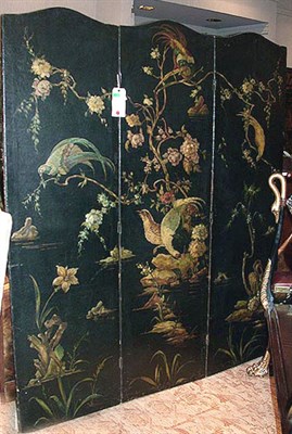 Lot 131 - Neoclassical Style Painted Three-Panel Screen