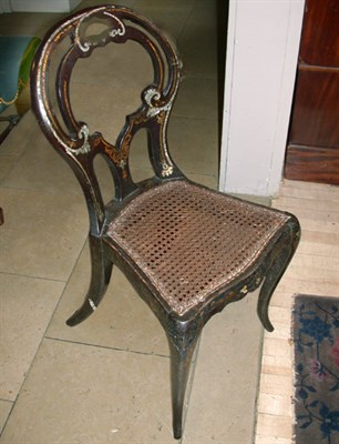 Lot 326 - Victorian Black Lacquered Ballroom Chair