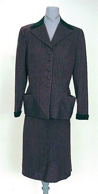 Lot 33 - Irene Precision Striped Suit American, 1950s...