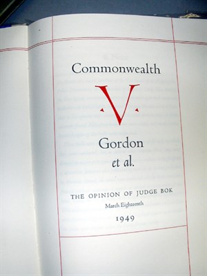 Lot 68 - BOK, CURTIS Commonwealth v. Gordon et al. The...