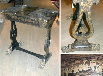 Lot 497 - Regency Chinese Export Chinoiserie Decorated...