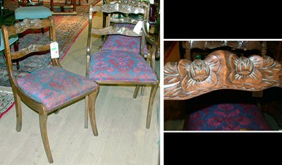Lot 388 - Set of Four Regency Style Upholstered Mahogany...