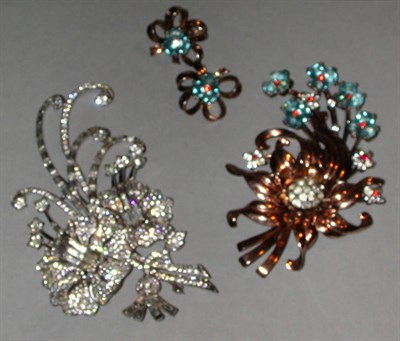 Lot 439 - Boucher and Pennino Floral Brooches 1940s/50s...
