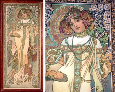 Lot 319 - Alphonse Mucha AUTOMNE Color lithograph, 1900,...