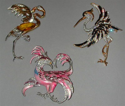Lot 426 - Two Flamingos and a Phoenix 1950s One with...