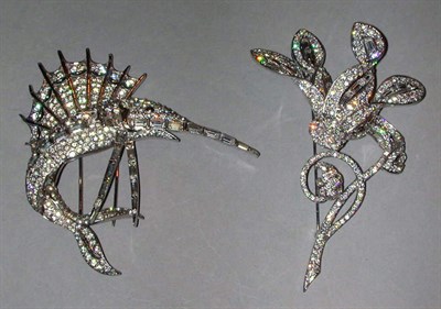 Lot 442 - Two Boucher Rhinestone Brooches 1950s A...
