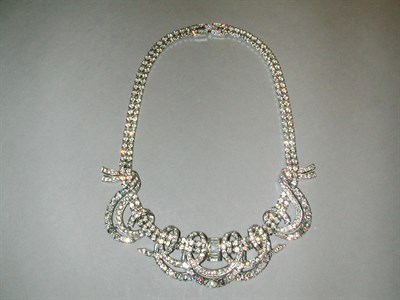 Lot 446 - Boucher Rhinestone Necklace 1950s Ribbon swag...