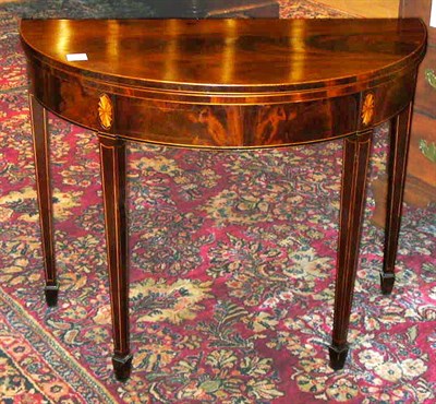 Lot 134 - Federal Inlaid Mahogany Fold-Over Card Table...
